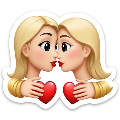 Kissing face with black hearts sticker