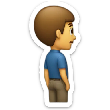 Homme qui regarde derrière un mur sticker