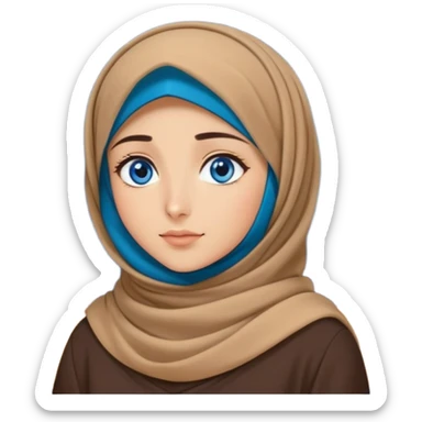 Turkish beautiful finish Konya girl blue eyes with starry night hijab and Watching the sky on the ground  sticker