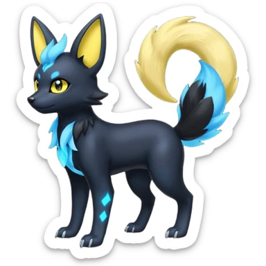 Umbreon-Luxray-Luxio-fusion-hybrid-animal-Fakémon-Pokémon-creature sticker