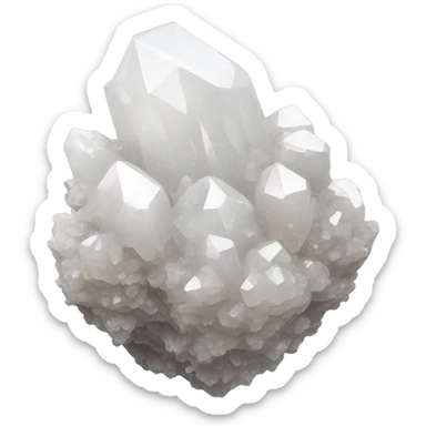 White quartz crystal cluster  sticker