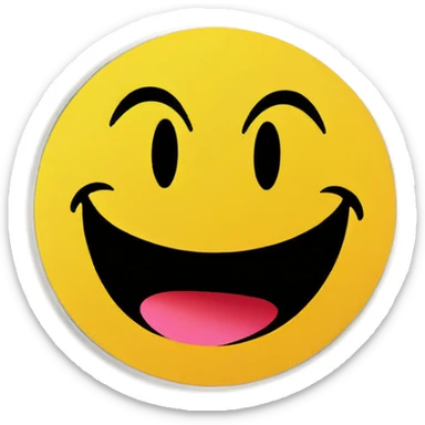 Smiley face looking up sticker