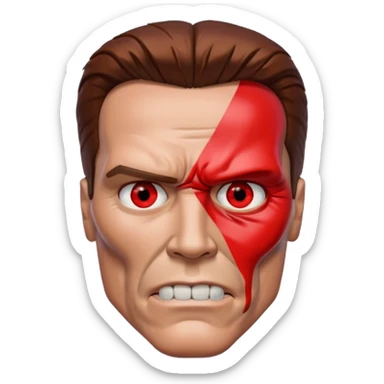 half face metal Terminator Arnold Schwarzenegger Red eyed  sticker