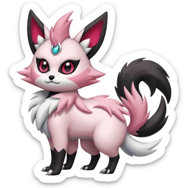 Absol-Zorua-Meloetta-Furret-Zangoose-fusion-animal-Fakémon-hybrid-creature  sticker