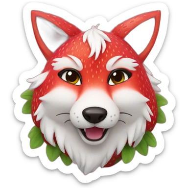 strawberry themed fox fursuit sticker