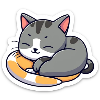 cat sleeping peacefully sticker