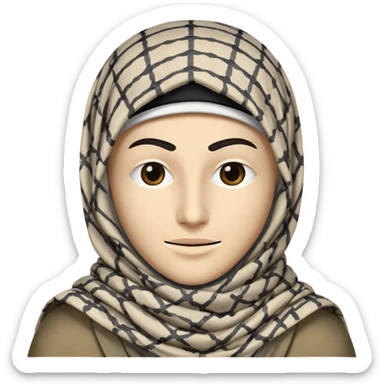 Anonymous face with keffiyeh sticker