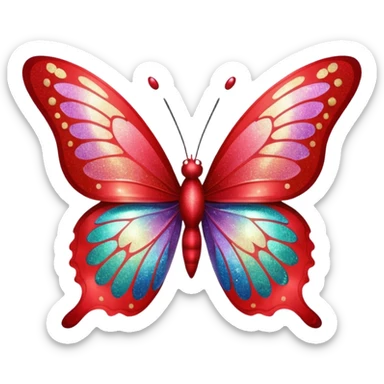 red glitter butterfly sticker
