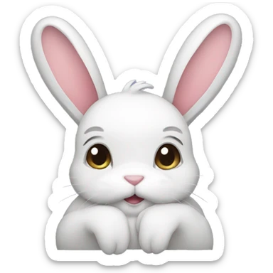 bunny with bow sticker