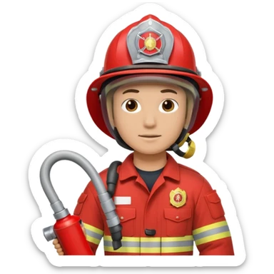 Firefighter with Hose sticker