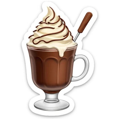 Ice Cacao with whipping cream  sticker