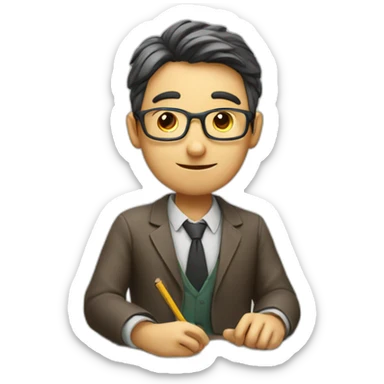 man doing maths sticker