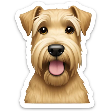 Wheaten terrier with standard breed cut sticker
