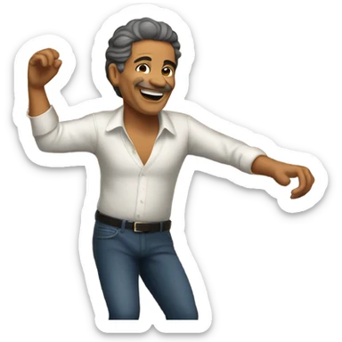 Hispanic 48 year old dancing at a bar sticker