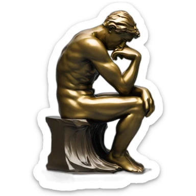 like rodin's thinker sticker