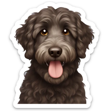Dark Brown aussiedoodle sticker