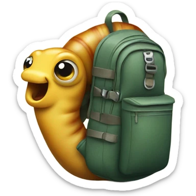 Slug with a backpack on sticker