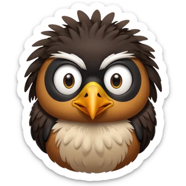 A sad common myna bird cute emoji sticker