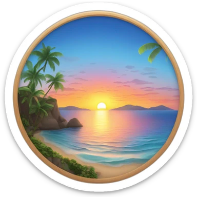 Design a breathtaking sunrise scene with vibrant colors over a tranquil ocean. sticker