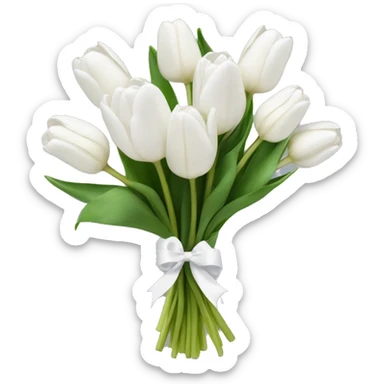 white tulip bouquet  sticker