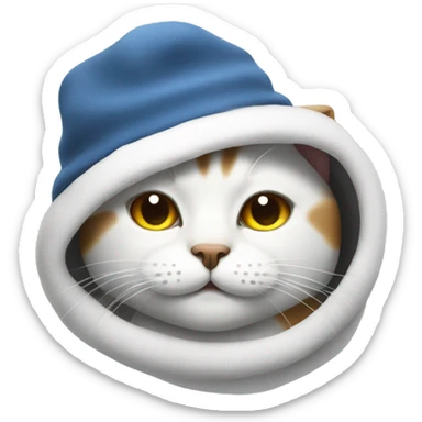 Cat with sleep hat sticker