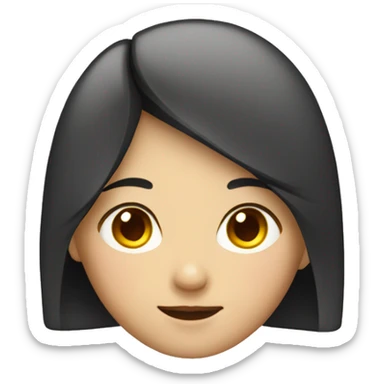 Girl with chinese overhead sticker