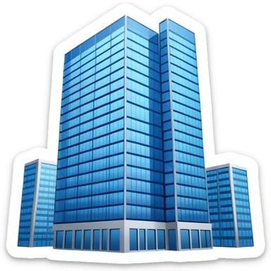 business headquarters, skyscraper style, blue glass windows emoji sticker