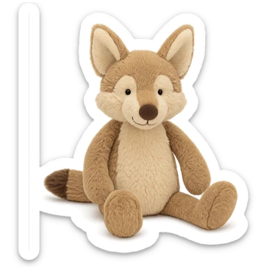coyote jellycat stuffed plush sticker