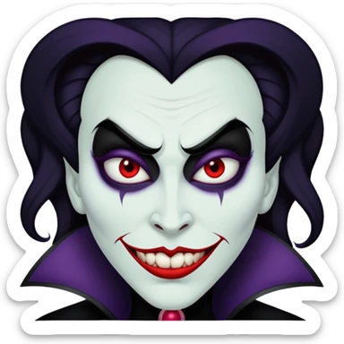 Evil Disney villain face sticker