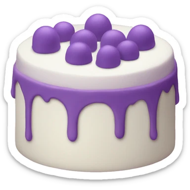white cake with purple decorations  sticker