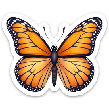 "Elegant monarch and pastel butterflies in vibrant hues, hand-painted effect."
 sticker