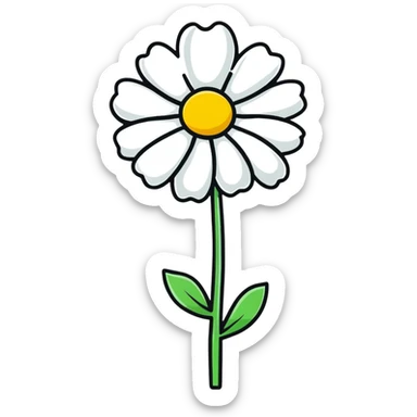 single daisy flower sticker