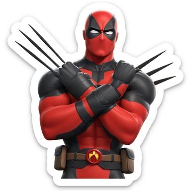 muscular superhero in bodysuit sticker
