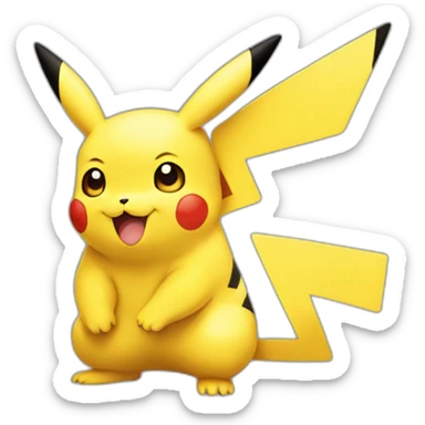Pikachu com meia lua sticker