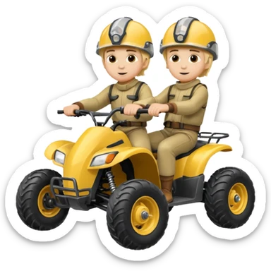 Can you make 2 blonde boys kids riding four wheelers sticker