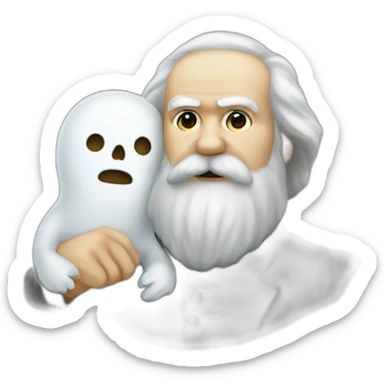 karl marx holding ghost casper sticker