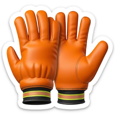 thick work gloves with reinforced palms, construction safety equipment, 3D emoji style sticker