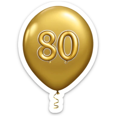 80th birthday balloon sticker