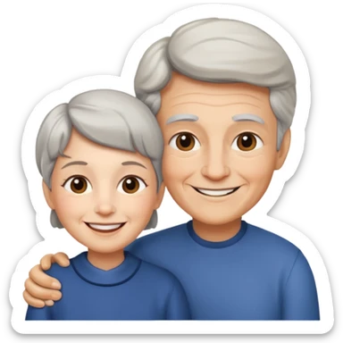 lo mismo que estas haciendo solo coloca alado de la abuela un hombre joven  sticker