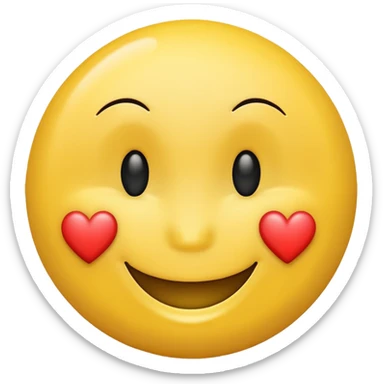 Smiley face with heart sticker