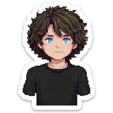 boy with slightly wavy hair sticker