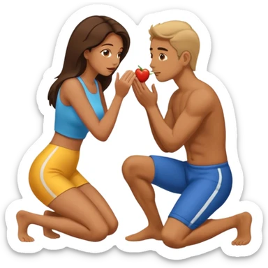 Mulher de joelhos fazendo um boquete em um homem sticker