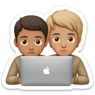 a man behind mackbook sticker