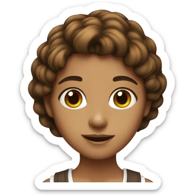 pretty brown haired girl  sticker