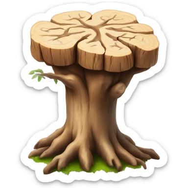 brain tree stump sticker