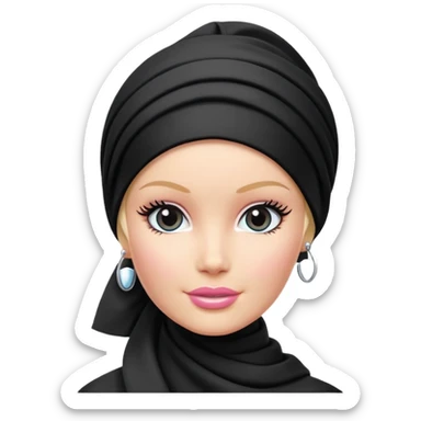 Barbie wearing a black headscarf sticker