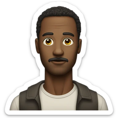 Portrait of a man with narrow eyes sticker