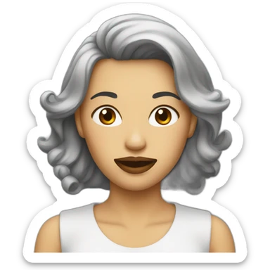 femme avec la bouche à l’envers  sticker