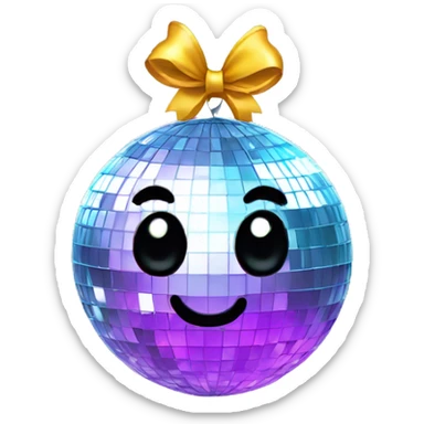 Cute disco ball with a bow on it sticker