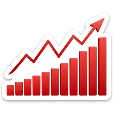 down going red graph stats sticker